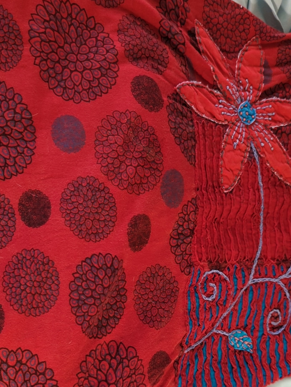 Leopards & Roses Red & Blue Dress - Picture 7 of 10